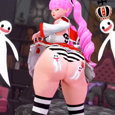 perona, prevence, ass clapping, ass expansion, pink hair, twerking, 3d, animated, mp4, music, sound, tagme, video