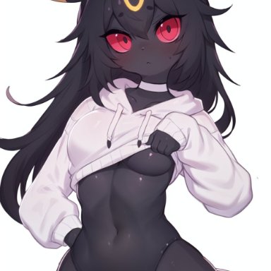 pokemon, eeveelution, pok&#233;mon (species), umbreon, soda uyu, sywu02, 1girls, ahoge, animal ears, anthro, anthro only, big breasts, bikini, black bikini, black hair