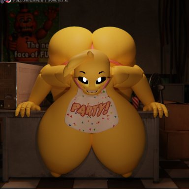 five nights at freddy's, toy chica (fnaf), toy chica (lewd hareboy), feversfm, big ass, big breasts, bottomwear, female, female only, huge ass, huge breasts, hyper breasts, large breasts, robot, robot girl