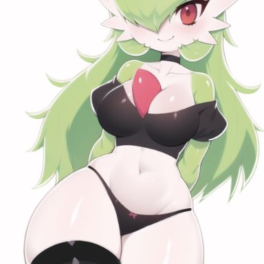 pokemon, gardevoir, pok&#233;mon (species), soda uyu, sywu02, anthro, big breasts, breasts, female, thick thighs, wide hips, ai generated