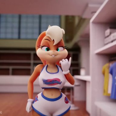 looney tunes, space jam, warner brothers, lola bunny, oatmealpecheneg, anal, anal insertion, anal orgasm, anal stretching, anthro, anthro penetrated, basketball uniform, blonde hair, blue eyes, breast jiggle