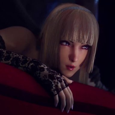 bandai namco, tekken, tekken 8, emilie de rochefort, lewdgazer, 1boy, 1girls, anal, big breasts, blonde hair, bridal gauntlets, dark-skinned male, hetero, interracial, long hair