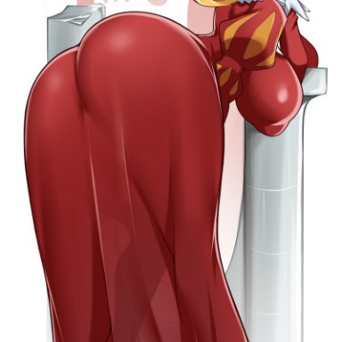 ousama ranking, ranking of kings, queen hilling, bayeuxman, 1girls, alternate ass size, alternate breast size, areola bulge, ass, bent over, big ass, big breasts, big thighs, black legwear, blonde hair