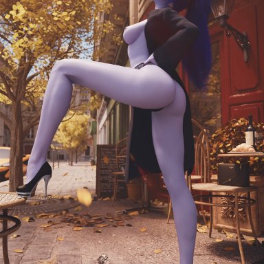 blizzard entertainment, overwatch, amelie lacroix, widowmaker, 61cent, ass, breasts, naked, naked female, nude, nude female, purple skin, pussy, solo, vagina