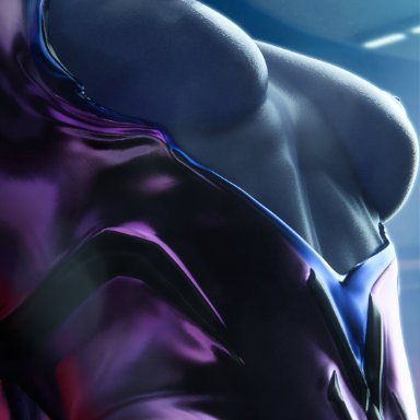 blizzard entertainment, overwatch, amelie lacroix, widowmaker, lunex3d, assassin, big breasts, blue body, blue skin, blue-skinned female, breasts, busty, curvaceous, curves, curvy
