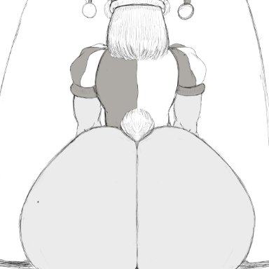 my hero academia, the amazing digital circus, anon, miruko, pomni (cosplay), ettso, ass, ass focus, big ass, bunny tail, cosplay, facesitting, female, gloves, huge ass