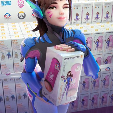 blizzard entertainment, overwatch, overwatch 2, d.va, hana song, rekkakun, 1girls, 3d artwork, armor, artificial vagina, brown eyes, brown hair, clothed, clothing, convention