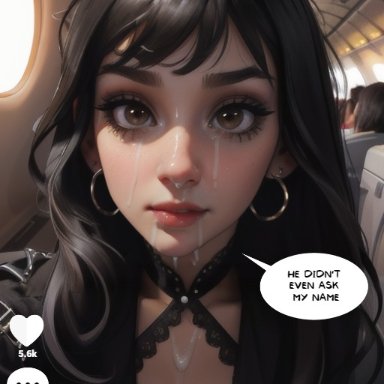 original, tiktok, original character, stable diffusion, taliredmint, after fellatio, after oral, after orgasm, aircraft, airplane, blowjob, cum, cum on face, eye contact, facial