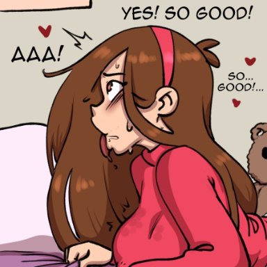 gravity falls, mabel pines, darkeros13, thedarkeros, ahe gao, cumming, drooling, female orgasm, fucked silly, happy female, heart-shaped pupils, implied penetration, implied sex, intense orgasm, messy hair