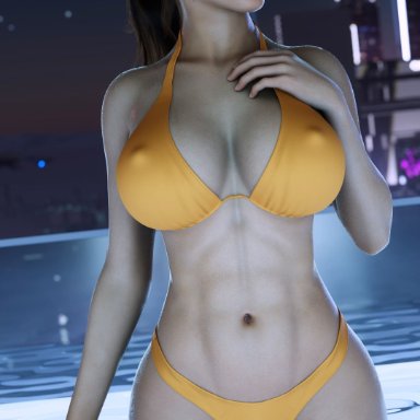 tomb raider, tomb raider (survivor), lara croft, lara croft (survivor), nyes117, ass, big ass, big breasts, bikini, breasts, british, british female, panties, solo, yellow bikini