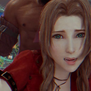 final fantasy, final fantasy vii, final fantasy vii remake, square enix, aerith gainsborough, barret wallace, delalicious3, evilaudio, rougenine, 1boy, 1boy1girl, 1girls, ass, ass up, dark-skinned male