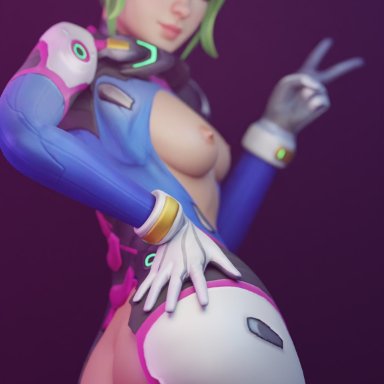 blizzard entertainment, epic games, fortnite, fortnite: battle royale, overwatch, d.va (cosplay), zoey (fortnite), jesper3d, syperporn, 1girls, areolae, ass, breasts, earrings, female