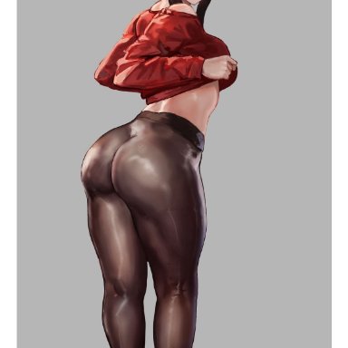 shounen jump, spy x family, yor briar, yor forger, anrig, 1girls, asian, asian female, ass, behind view, big ass, big balls, black hair, blush, blushing