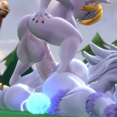 league of legends, source filmmaker, kindred, lamb (league of legends), poppy, yordle, coot27, 2futas, ass, balls, big ass, blonde hair, breasts, completely nude, erection