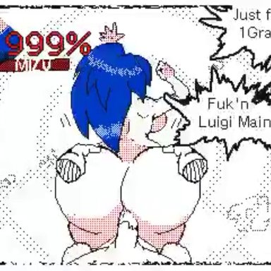 original, mizu (igphhangout), original character, igphhangout, sketchydrawin, 1boy, 1girls, ass, big ass, big breasts, breasts, bubble ass, bubble butt, dumptruck ass, fat ass