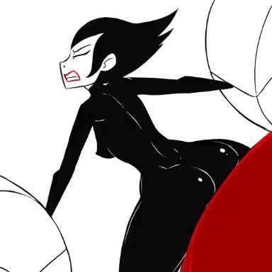 cartoon network, samurai jack, ashi, daughters of aku, anythinggoes, 1boy, 1girls, ambiguous penetration, anal, anal sex, angry, ass, bent over, big ass, black bodysuit