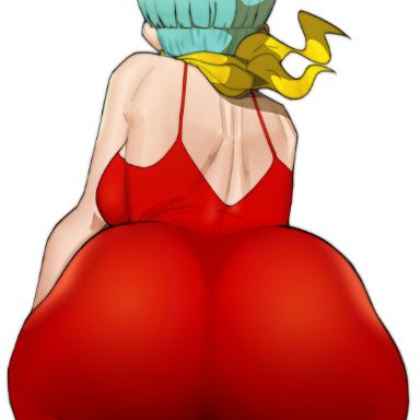 dragon ball, dragon ball z, bulma (dragon ball), bulma briefs, doublehero, ass, big ass, big breasts, big butt, blue hair, breasts, butt crack, butt outline, cleavage, huge ass