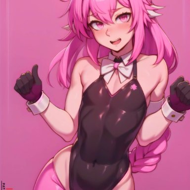 fate (series), fate/grand order, patreon, astolfo (fate), darabri, abs, beige skin, blush, bulge, bunny costume, bunny ears, bunnysuit, cute, femboy, feminine male