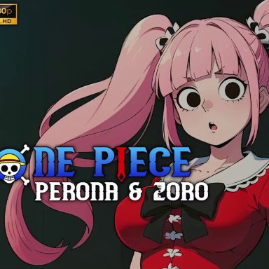 one piece, dracule mihawk, perona, roronoa zoro, anifancys, suoiresnu, 1boy, 1boy1girl, 1girl1boy, 1girls, ass, big ass, big penis, blowjob, breasts