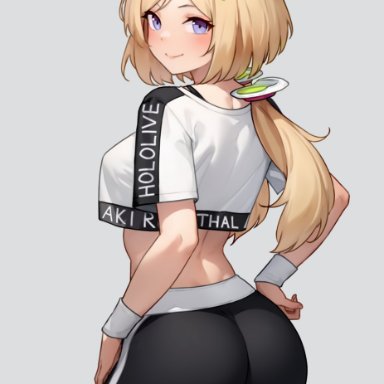 hololive, aki rosenthal, bluefield, 1girls, ass, blonde hair, blue eyes, breasts, bubble butt, dat ass, female, hair ornament, light skin, light-skinned female, long hair