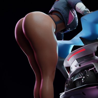 blizzard entertainment, le sserafim, overwatch, overwatch 2, antifragile slay star, sombra, grvty3d, 1girls, ass, big ass, big breasts, breasts, busty, casual exposure, child bearing hips