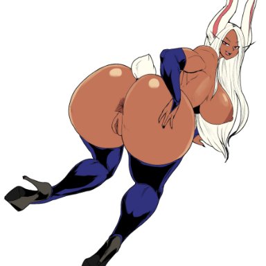 boku no hero academia, my hero academia, miruko, rumi usagiyama, thecon, 1girls, anus, big ass, big breasts, big butt, bunny ears, bunny girl, bunny tail, completely nude female, dark-skinned female