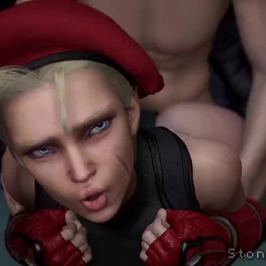 street fighter, cammy white, stoneddude, 1boy, 1boy1girl, 1girl1boy, 1girls, anal, anal sex, ass, athletic, athletic female, big penis, blonde hair, blue eyes