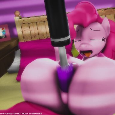 my little pony, pinkie pie (mlp), screwingwithsfm, 1futa, dildo in ass, dildo machine, futanari, animated, tagme, video