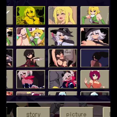 daisenka, glory and miserable survivors dx, takorin, 1boy, 1girls, arm grab, armor, blonde hair, broken armor, crown, cum, cum in pussy, cum inside, defeated, defeated heroine