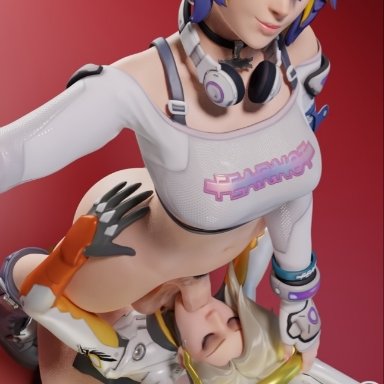 le sserafim, overwatch, overwatch 2, antifragile kira-kira, kiriko (overwatch), mercy, sug madic3d, big balls, big penis, blowjob, closed eyes, clothed, deepthroat, doctor, forced oral