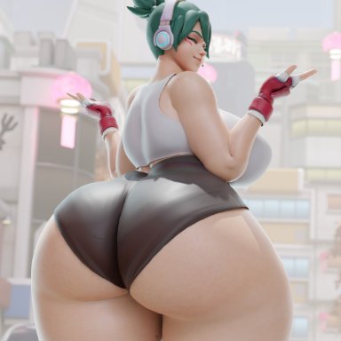 blizzard entertainment, overwatch, overwatch 2, kiriko (overwatch), kiriko kamori, coolmaster98, 1girls, ass, ass focus, big ass, big breasts, breasts, bubble butt, busty, chubby