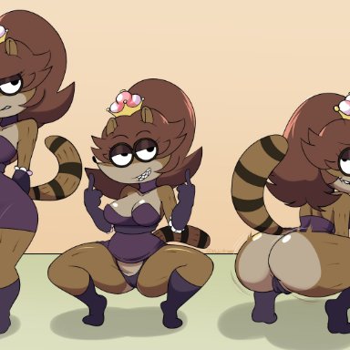 mario (series), new super mario bros. u deluxe, regular show, rigbbette, rigbette (benson dancing), kohiitiimo, 1girls, anthro, anthro penetrating anthro, ass, big ass, breasts, brown fur, brown hair, chub