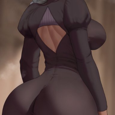 jujutsu kaisen, mei mei (jujutsu kaisen), oroborusart, savagexthicc, 1girls, ass, breasts, clothed, dat ass, dress, female, huge ass, huge breasts, light skin, light-skinned female