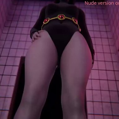 raven (dc), anianiboy, 1girls, black lipstick, blowjob, leotard, pov, purple hair, short hair, animated, music, tagme, video, voice acted