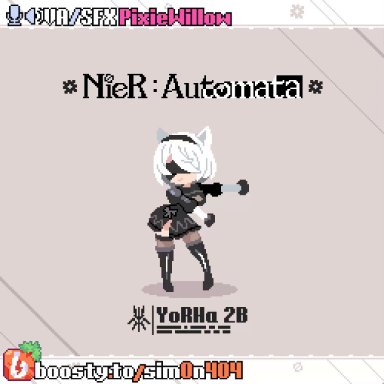 nier: automata, yorha 2b, yorha 9s, pixiewillow, simon404, 1girl1boy, anal, anal cumdrip, anal sex, ass, blowjob, boobies, boobs, butt, cock