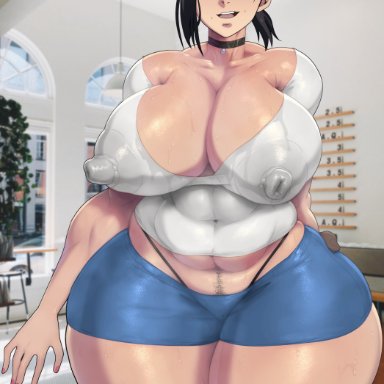 chainsaw man, higashiyama kobeni, rampage0118, asian, asian female, ass, background, belly button, big ass, big belly, big breasts, big butt, big hipped, big hips, big nipples