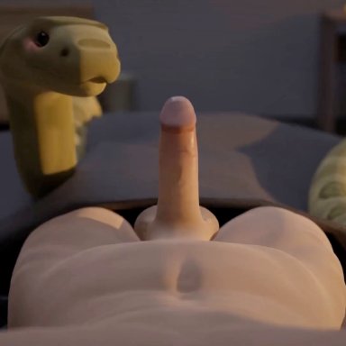 tyedie, animal genitalia, animal pussy, anus, balls deep, bedroom sex, blush, cloaca, cloacal, cloacal penetration, duo, female, feral, feral penetrated, first person view