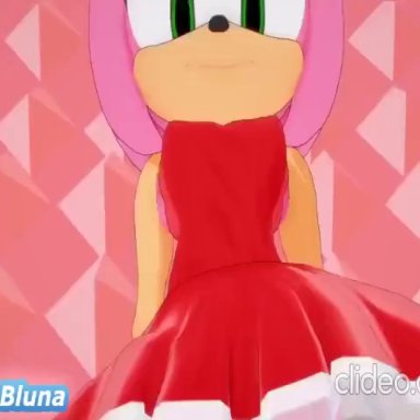 sonic (series), sonic the hedgehog (series), amy rose, anonbluna, ass, cum, cum in pussy, dancing, dark-skinned male, panties, panties aside, twerking, 3d, animated, mp4