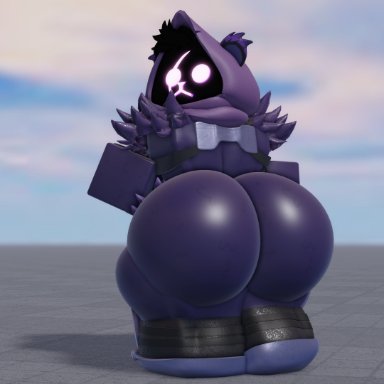 epic games, fortnite, fortnite: battle royale, roblox, raven team leader, robloxian, caffinatedbuns, 1girls, ass bigger than breasts, big ass, hoodie, looking back, solo, tagme