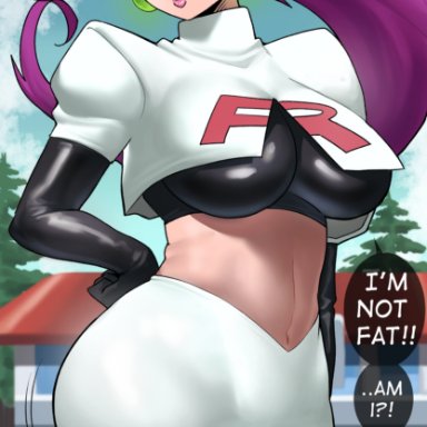 creatures (company), game freak, nintendo, pokemon, pokemon (anime), jessie (pokemon), team rocket, echosaber, 1female, 1girls, ass, big ass, big breasts, blue eyes, breasts