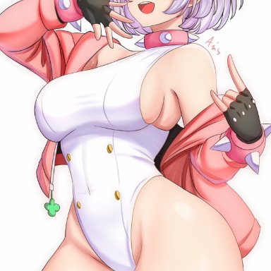 guilty gear, guilty gear strive, elphelt valentine, anisdrawn, large breasts, leotard, thick thighs