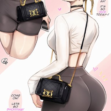 capcom, street fighter, chun-li, almualim, 1girls, ass, breasts, brown hair, clothed, dat ass, female, huge ass, light skin, light-skinned female, short hair