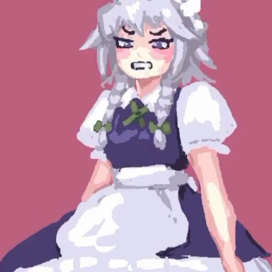 touhou, sakuya izayoi, nodegama, ass expansion, big areola, big ass, big breasts, big nipples, blush, breast expansion, breasts bigger than head, cow girl, cow print, cow tail, lactation