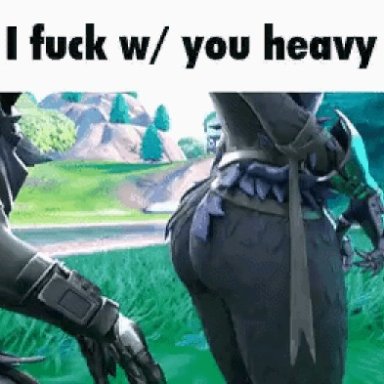 fortnite, lol, raven team leader, ass, fat ass, slapping butt, smacking ass, animated, animated gif, gif, i fuck w/ you heavy, meme