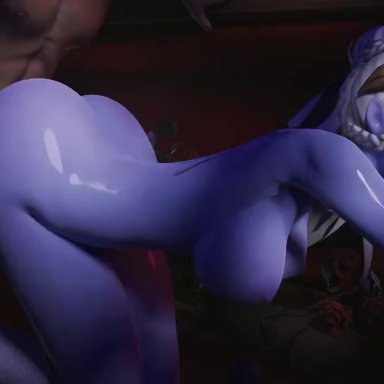 blizzard entertainment, overwatch, overwatch 2, widowmaker, audiodude, m71z30, 1boy, 1boy1girl, 1female, 1girl1boy, 1girls, 1male, all fours, ambiguous penetration, areola