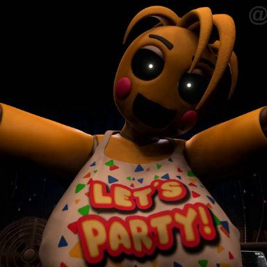 five nights at freddy's, five nights at freddy's 2, fnaf, chica (fnaf), toy chica (fnaf), heretic3d, animatronic, big ass, big breasts, big butt, big thighs, dominant female, male/female, riding, riding penis