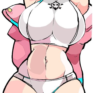 guilty gear, guilty gear strive, guilty gear xrd, elphelt valentine, enpe, 1girls, big breasts, bikini, bikini bottom, blue eyes, leotard, light skin, light-skinned female, looking at viewer, pale skin