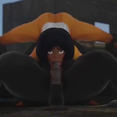 totally spies, alex (totally spies), sintendoextendo, 1girls, 69, 69 position, blowjob, blowjob face, dark hair, dark-skinned female, deep blowjob, deep throat, deepthroat, desperate for sex, face fucking