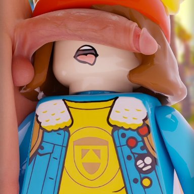 lego, lego fortnite, skye (fortnite), joshiensfw, 1girls, ambiguous gender, beanie, big penis, clothed, clothing, erection, female, futanari, lego anatomy, lego skye (fortnite)