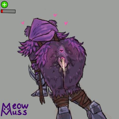 fortnite, raven team leader, all fours, big ass, big butt, cum, cum in pussy, female, female only, fluffy, fluffy ears, furry, furry only, meowmuss, vaginal juices